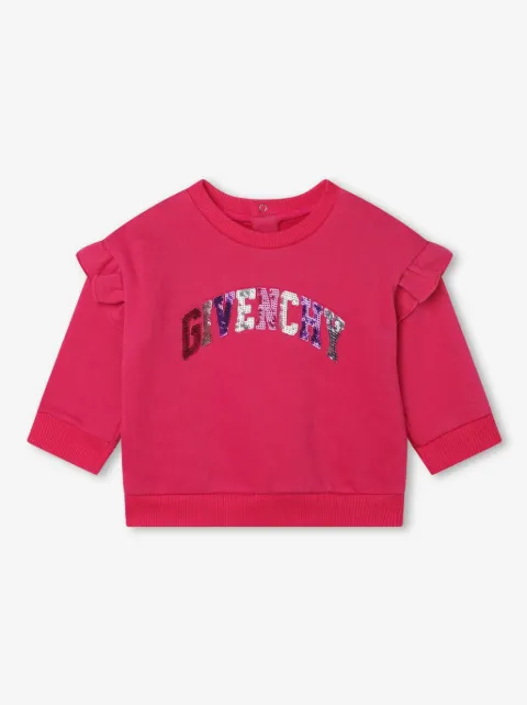Givenchy Kids sequinned-logo fleece sweatshirt