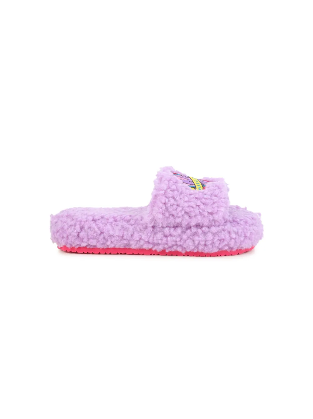 Marc Jacobs Kids Aqua logo-patch slides - Paars