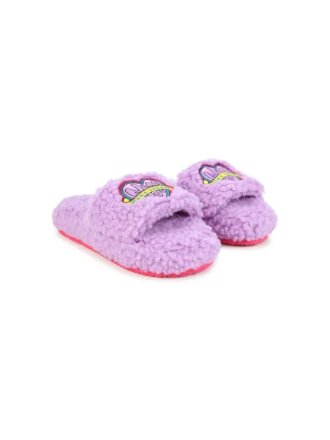 Marc Jacobs Kids Aqua logo-patch slides 