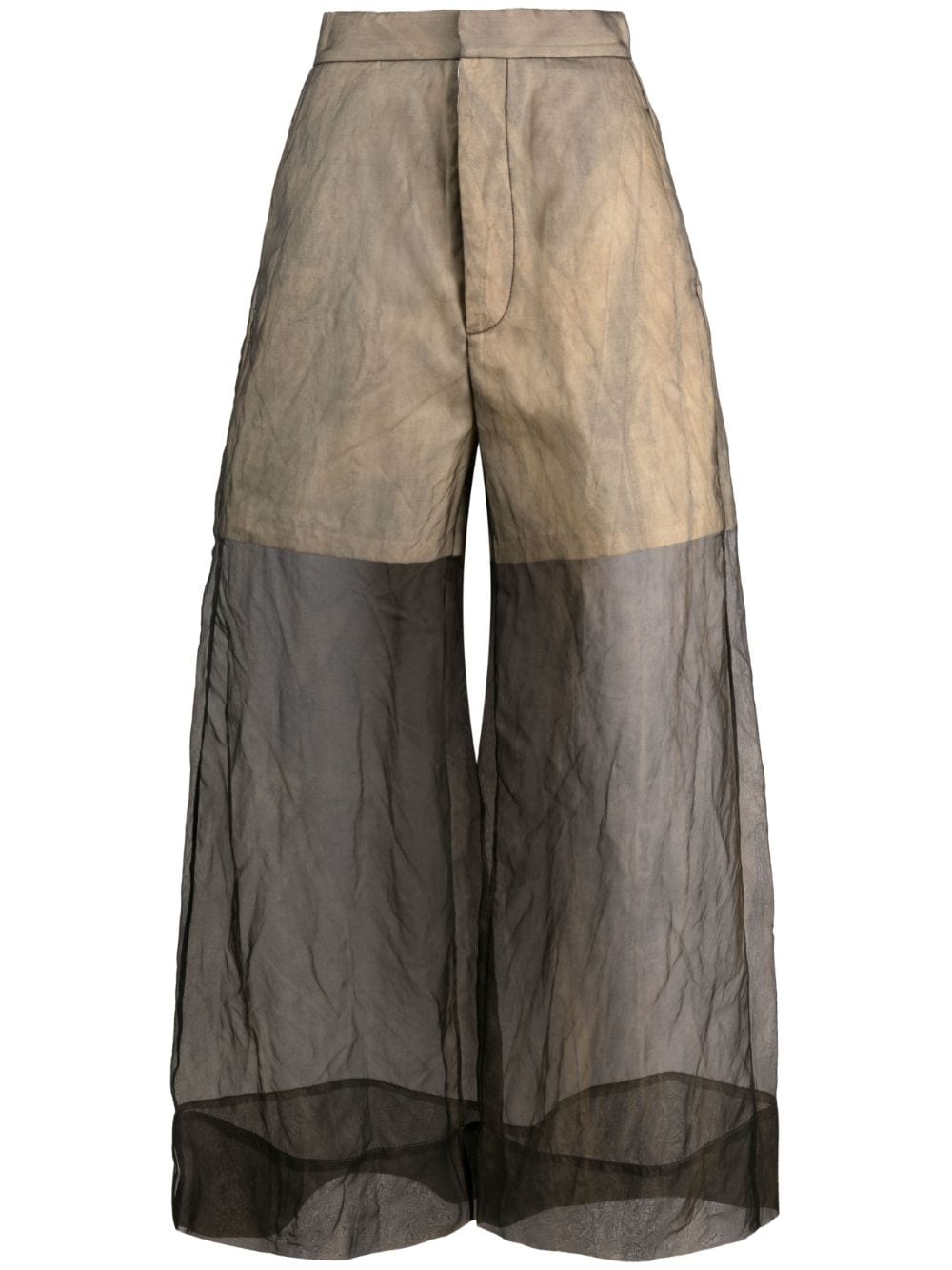Uma Wang - sheer-overlay silk palazzo pants