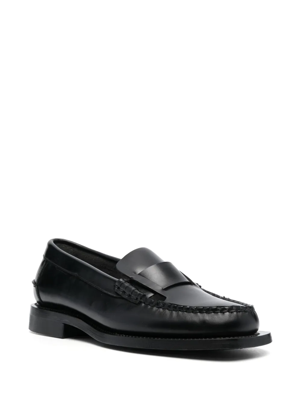 Shop Hereu Slip-on Leather Loafers In Schwarz