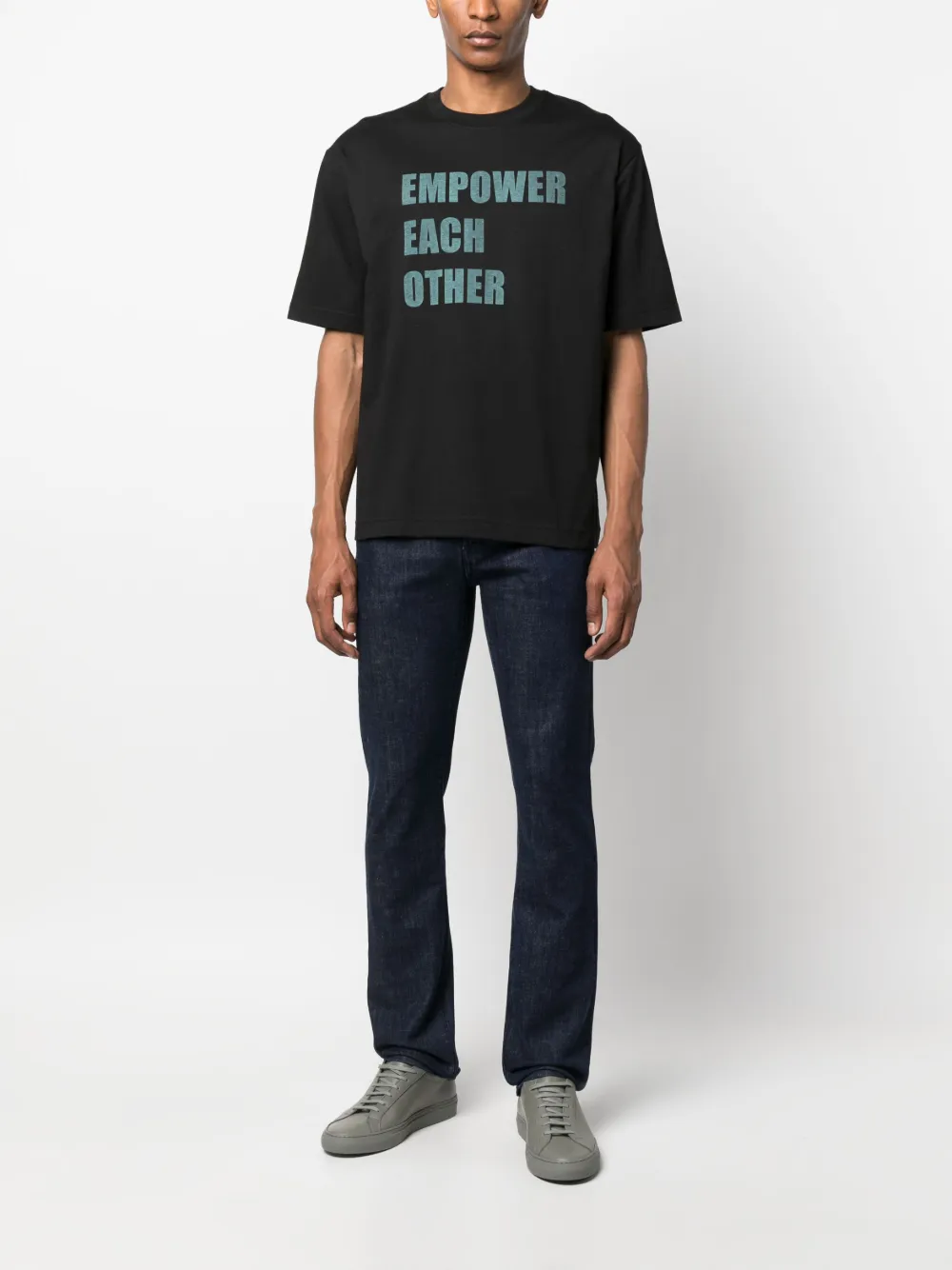 Calvin Klein Jeans T-shirt met logoprint - Zwart