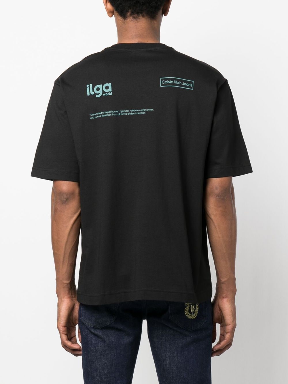 Shop Calvin Klein Jeans Est.1978 Logo-print Cotton T-shirt In Black