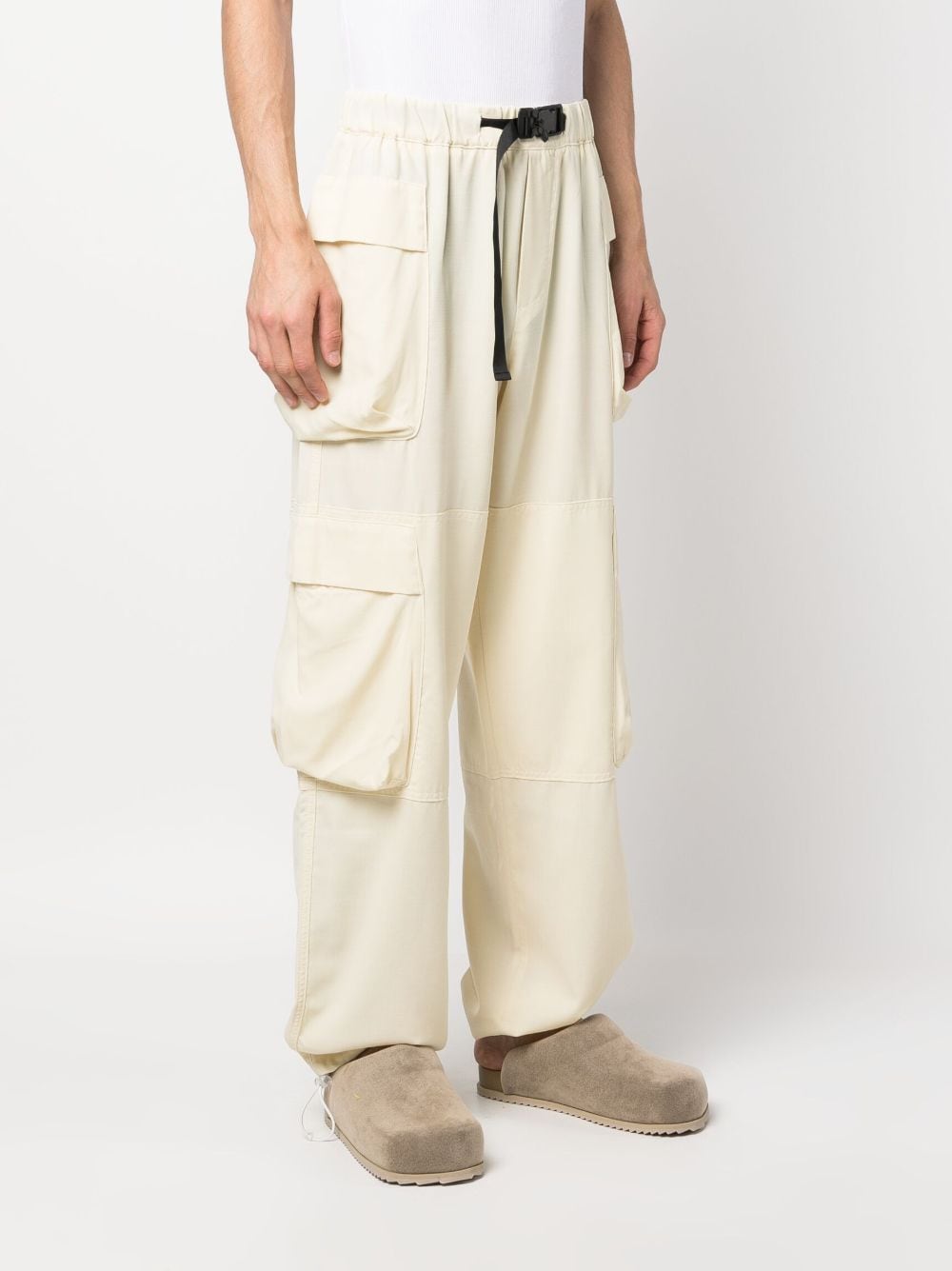 Shop Bonsai Buckle-fastening Belted Cargo Trousers In Nude