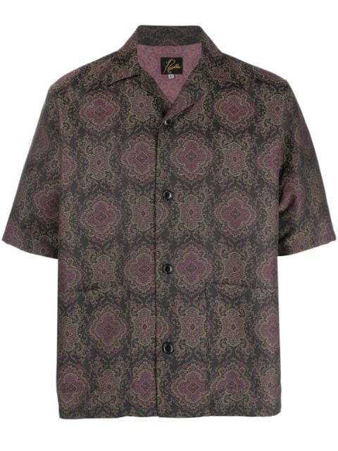 Needles - geometric-pattern short-sleeved shirt