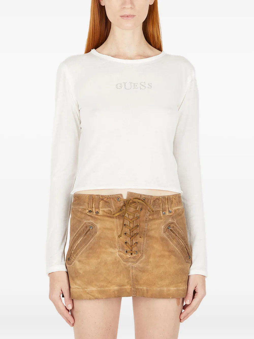 GUESS USA ロゴ Tシャツ - ホワイト GUESS USA ロゴ Tシャツ - ホワイト