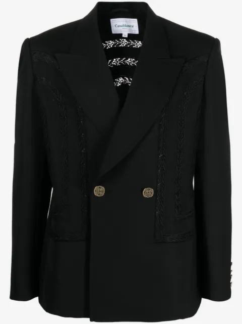 Casablanca dobbeltradet blazer med broderie anglaise