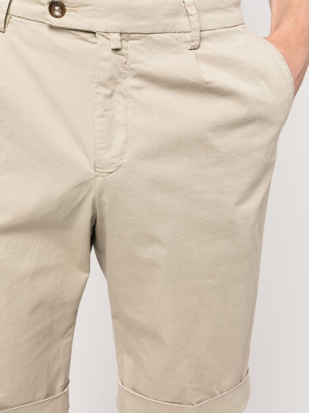 Shop Briglia 1949 Knee-length Cotton Chino Shorts In Neutrals
