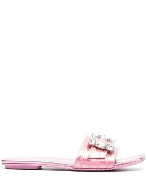 Stuart Weitzman buckled flat slides