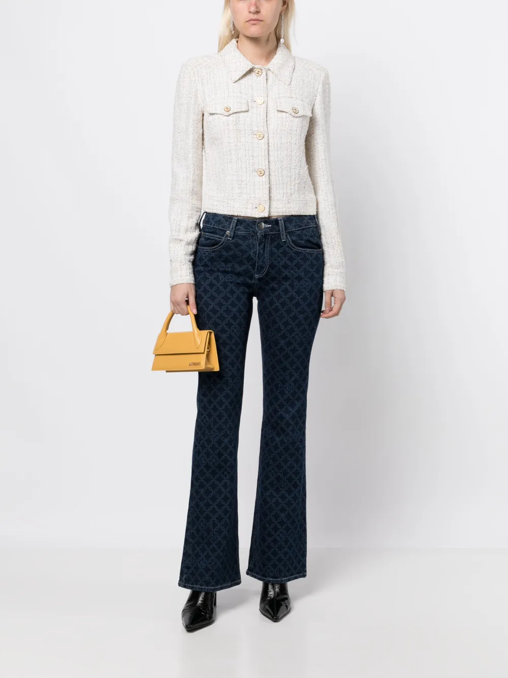 CHANEL Pre-Owned 2001 tweed jack - Wit