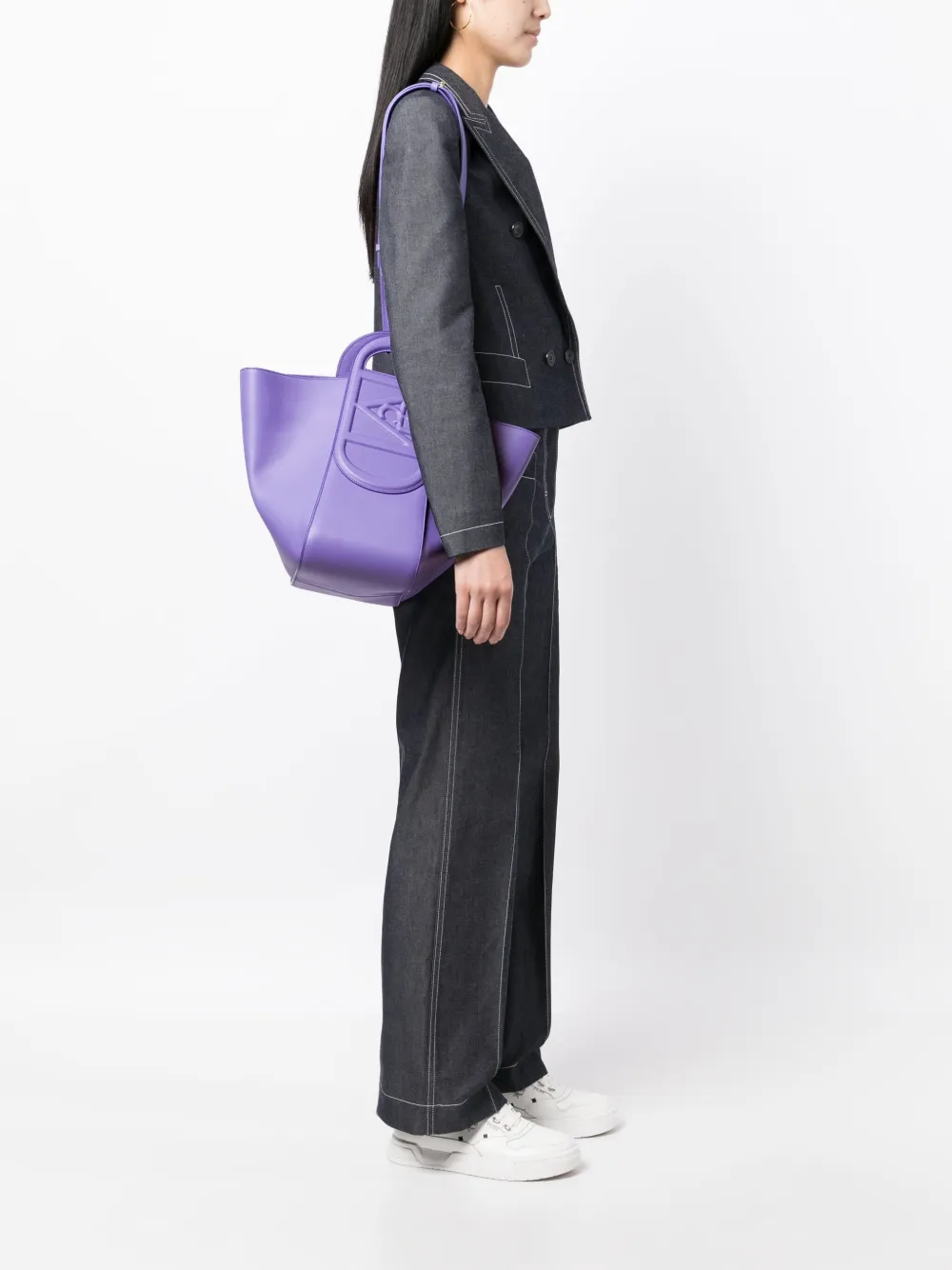 MCM Travia leren shopper - Paars