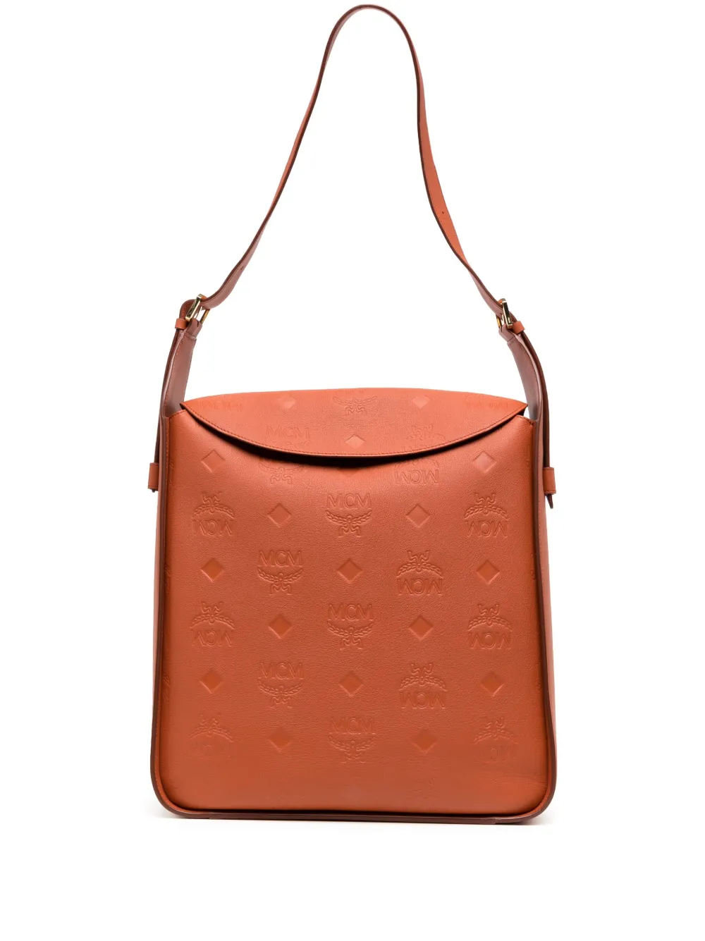 MCM Large Aren Monogram Shoulder Bag Brown FARFETCH IE