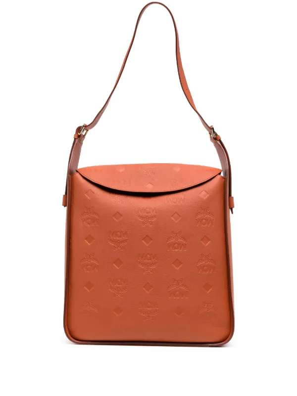 MCM Large Aren Monogram Shoulder Bag Farfetch