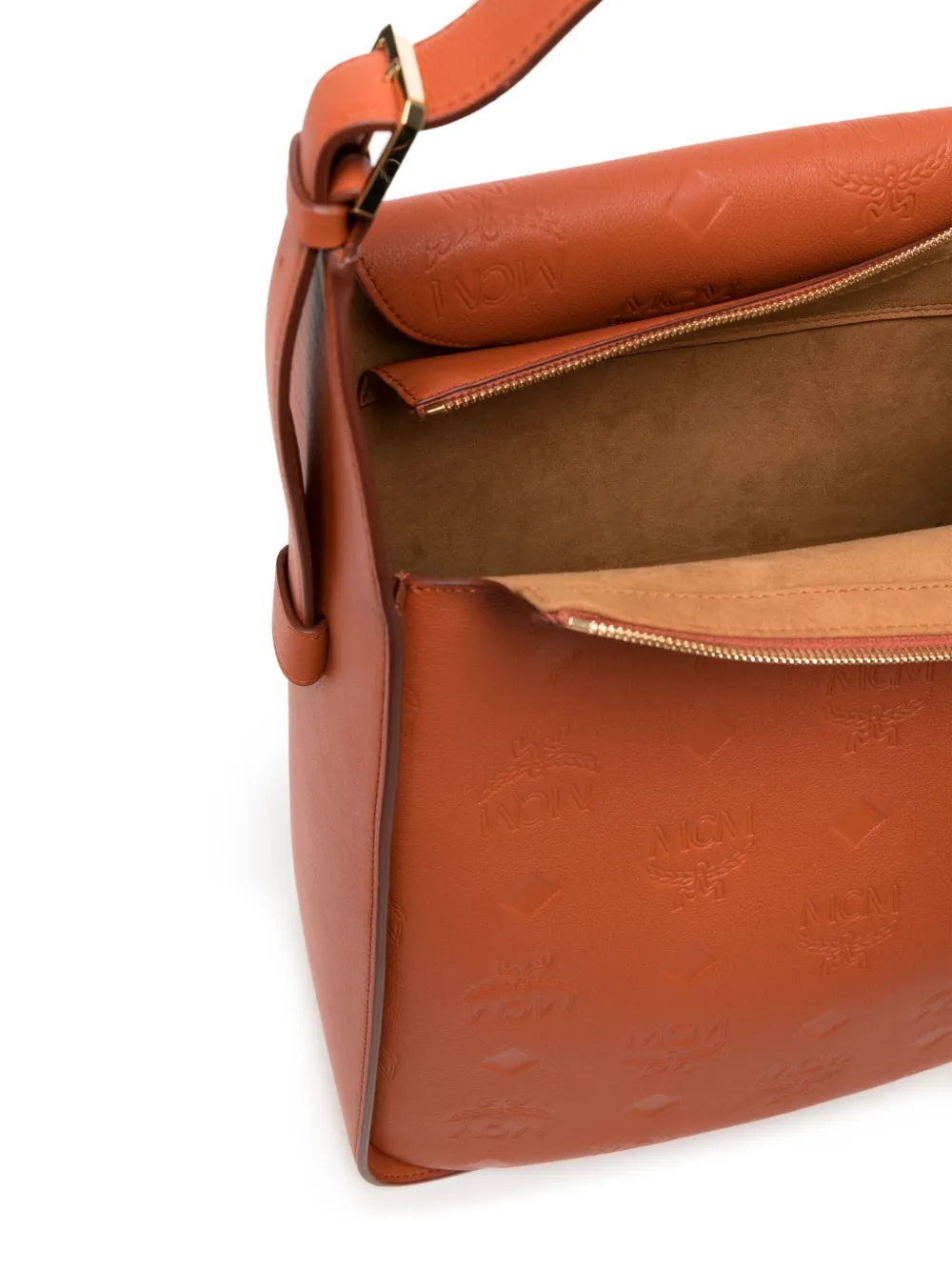 MCM Large Aren Monogram Shoulder Bag Brown FARFETCH IE