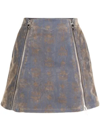Velvet hot sale denim skirt