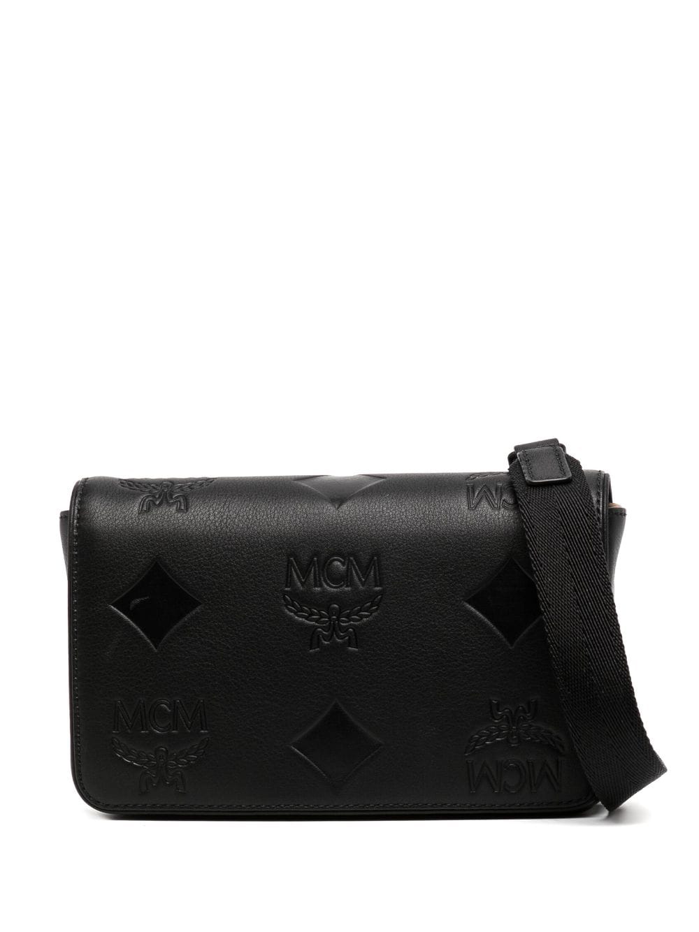 MCM mini Aren leather messenger bag - Black