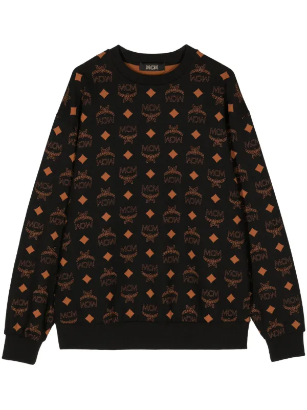 MCM monogram print Cotton Sweatshirt Black FARFETCH GE