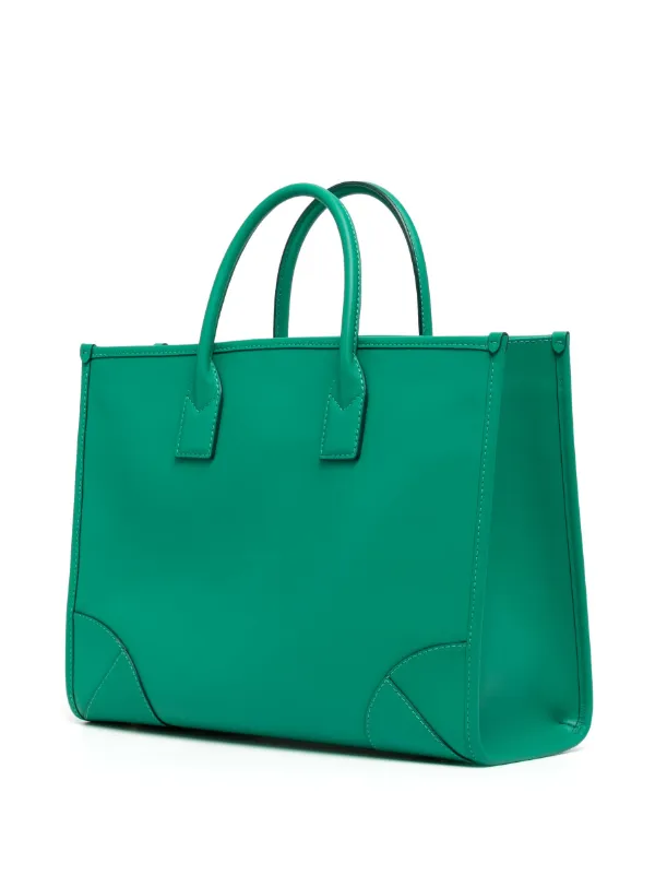 MCM Large Munchen Leather Tote Bag Green FARFETCH IE