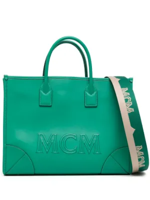 Green mcm top bag