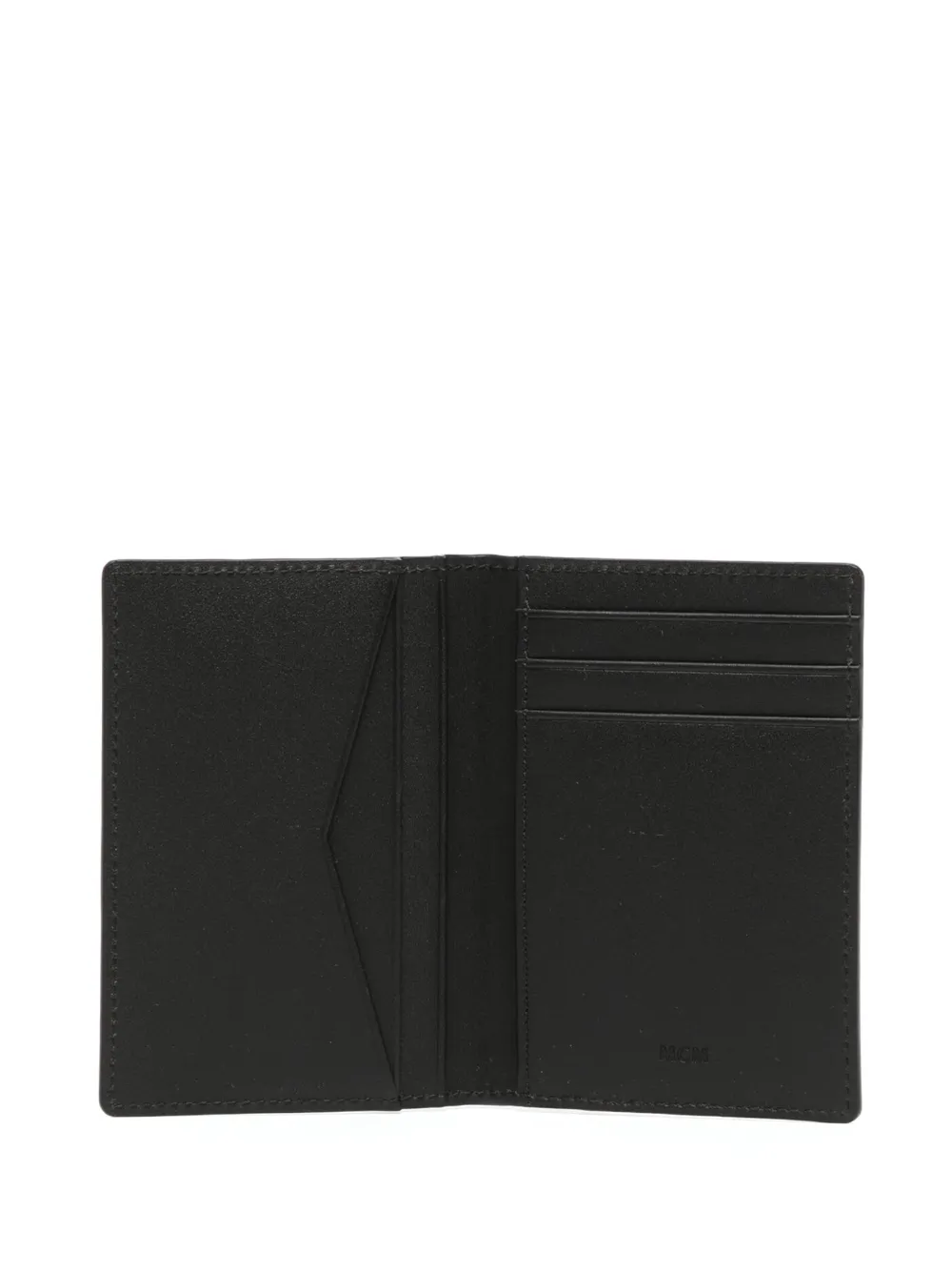 Mcm Logo-stamp Leather Wallet In Black