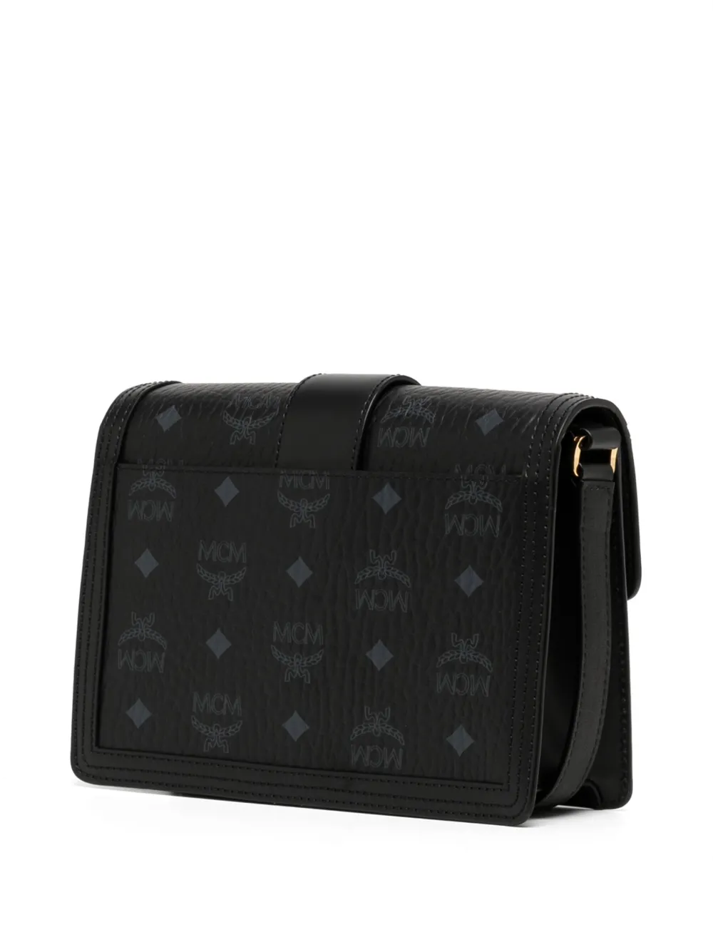 Shop Mcm Small Tracy Monogram Crossbody Bag In Black