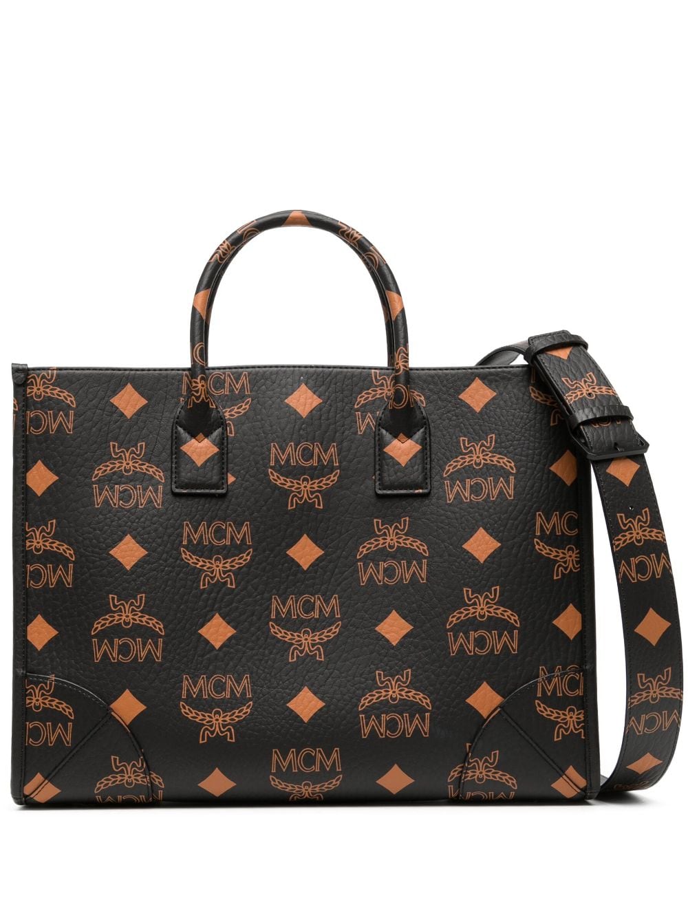 MCM Large Munchen Leather Tote Bag - Farfetch