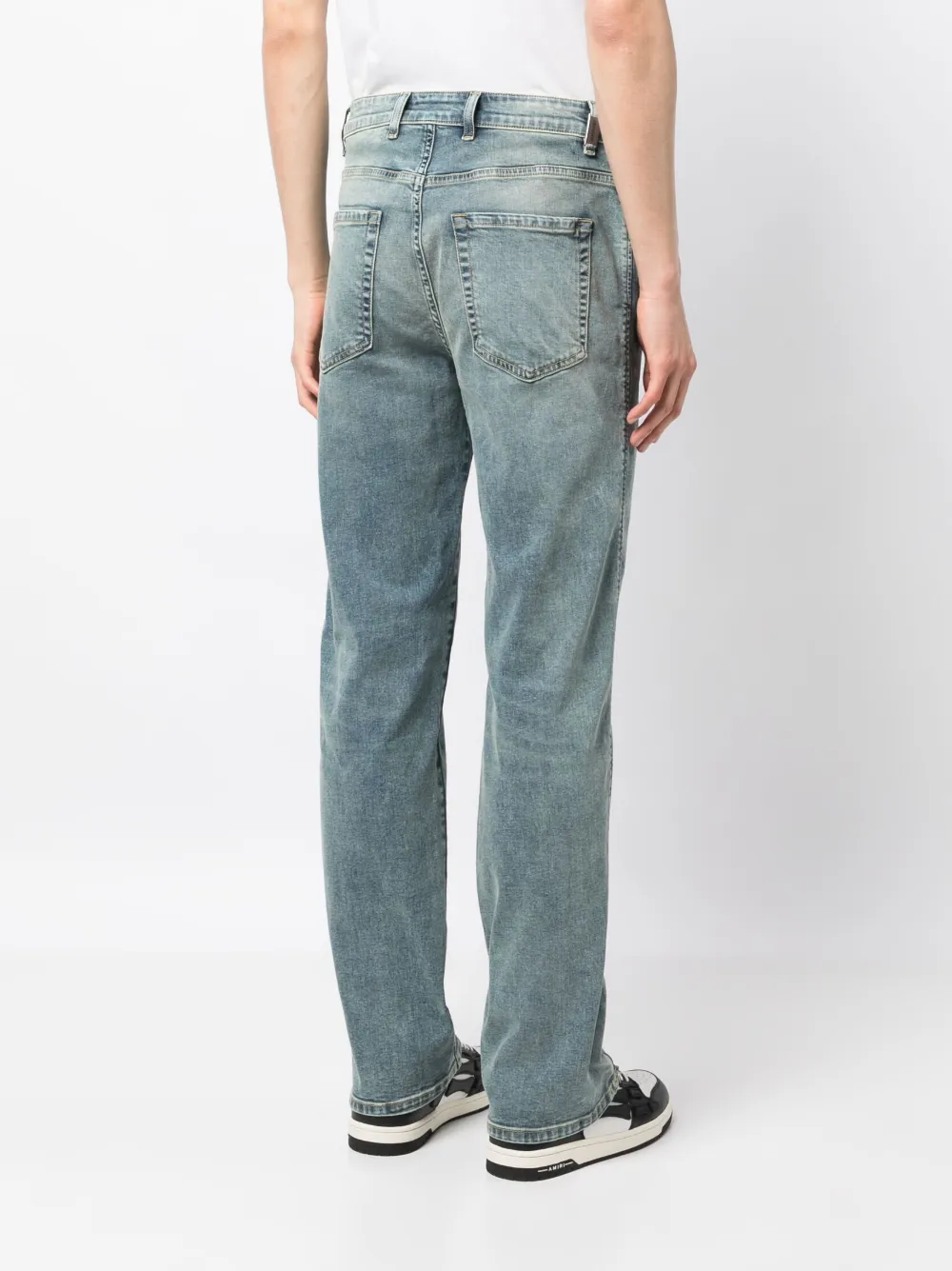 Represent Straight-leg Stonewash Jeans In Blue