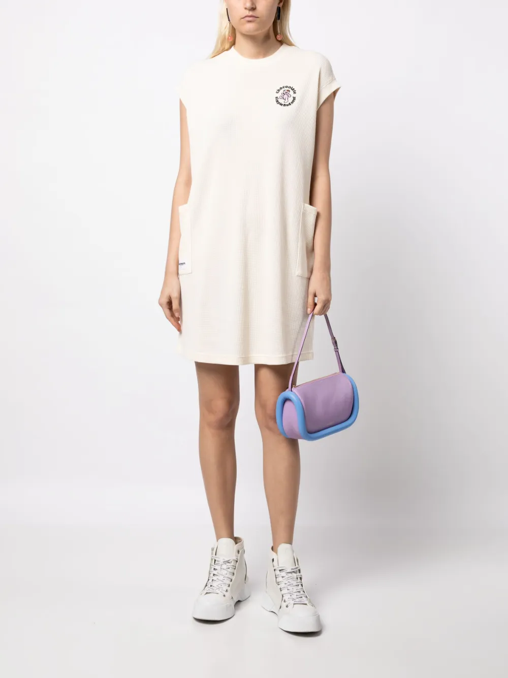 CHOCOOLATE embroidered-logo knitted dress - Wit