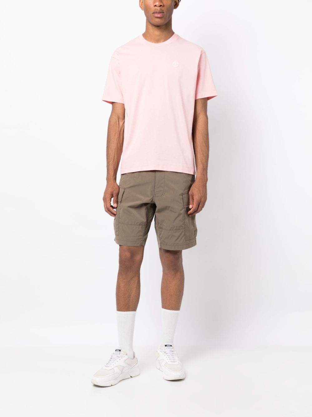 Shop Chocoolate Logo-patch Cargo Shorts In Brown