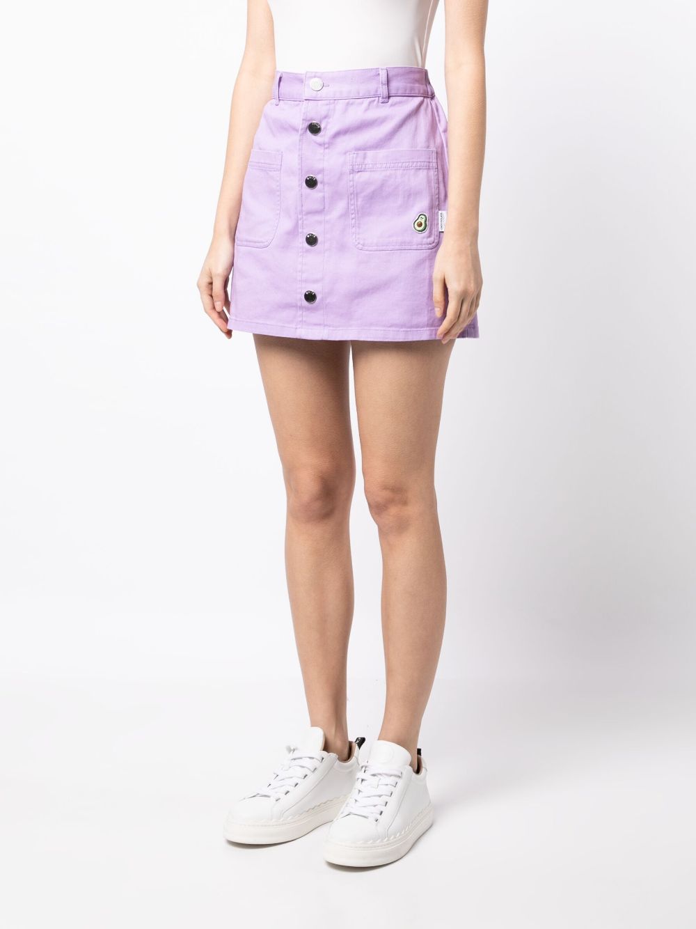 Shop Chocoolate High-waisted A-line Denim Skirt In Purple