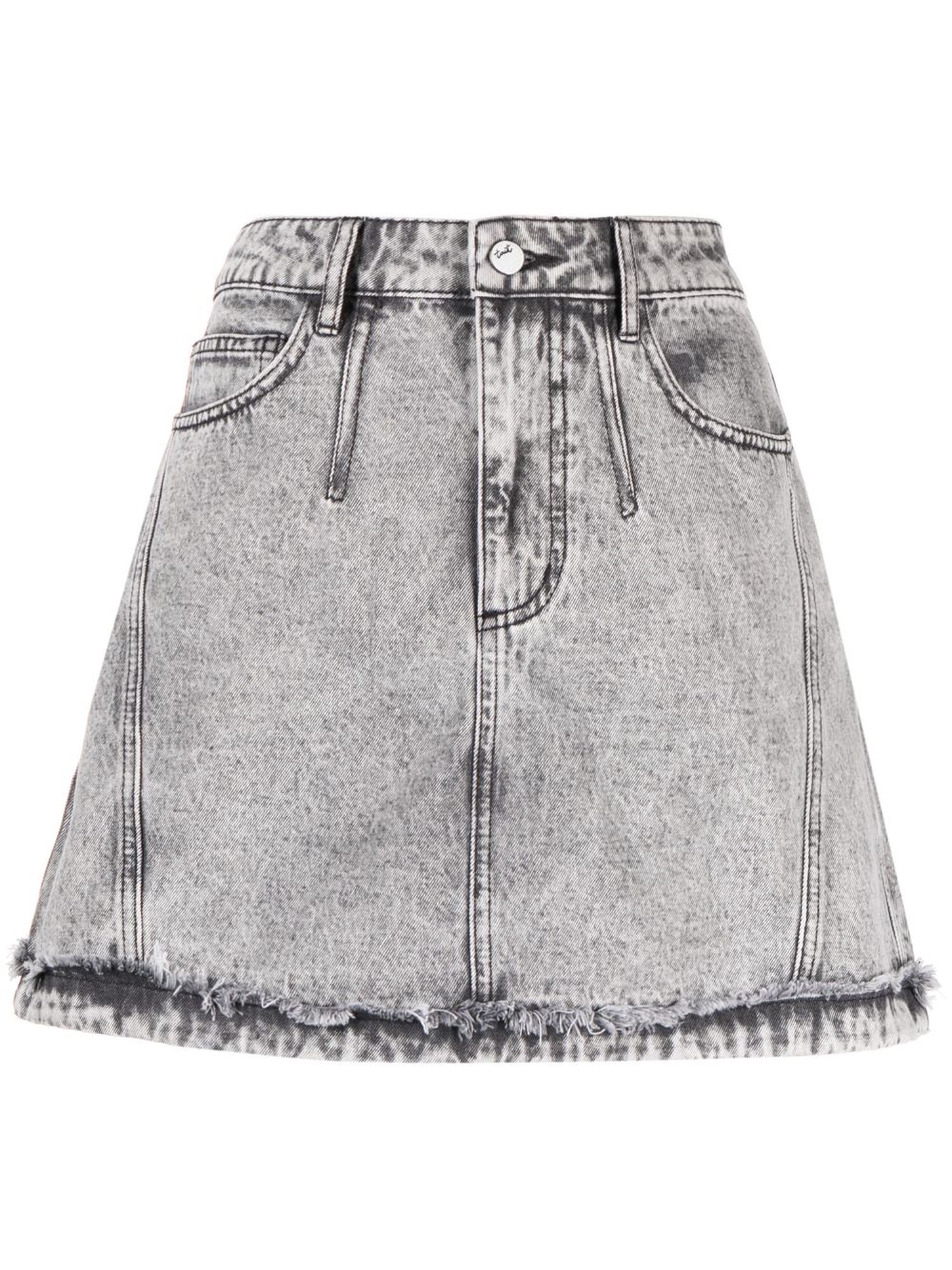 Tout A Coup A-line Washed-denim Skirt In Grey