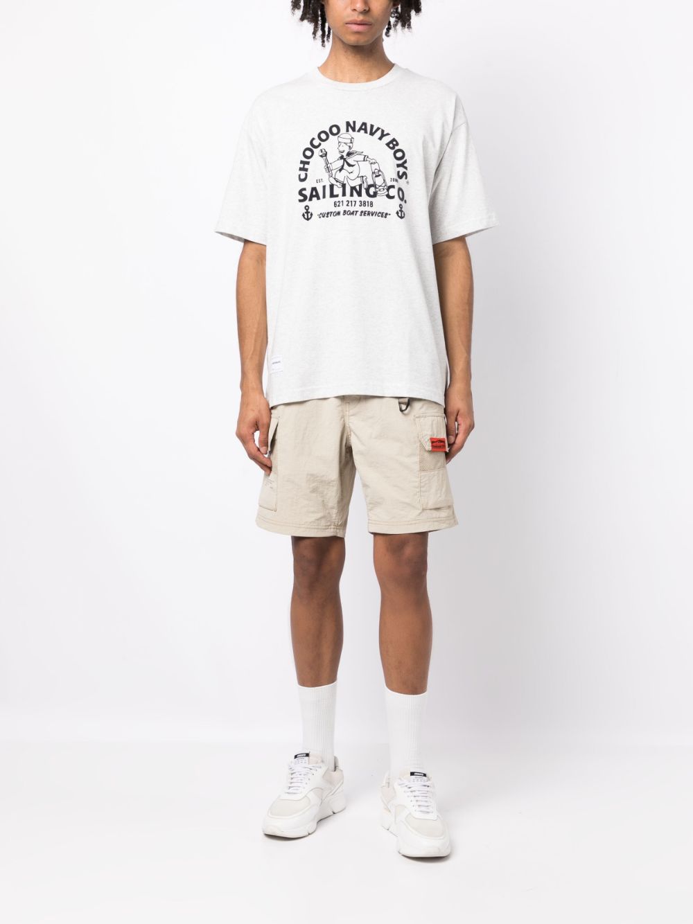 Shop Chocoolate Logo-print Cotton T-shirt In Grey