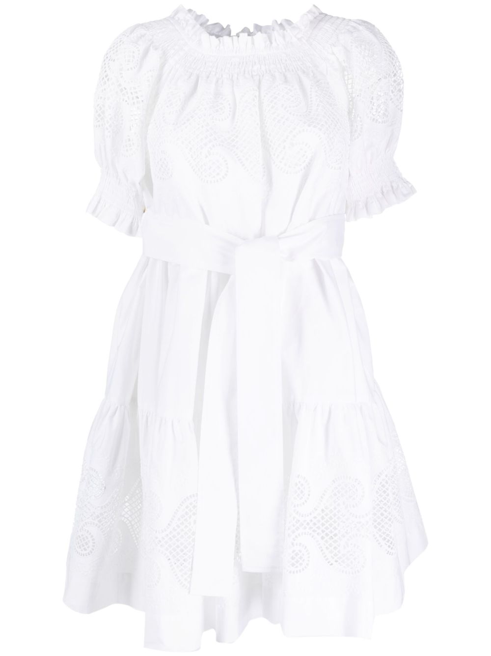 P.A.R.O.S.H. eyelet-embellished cotton minidress - White