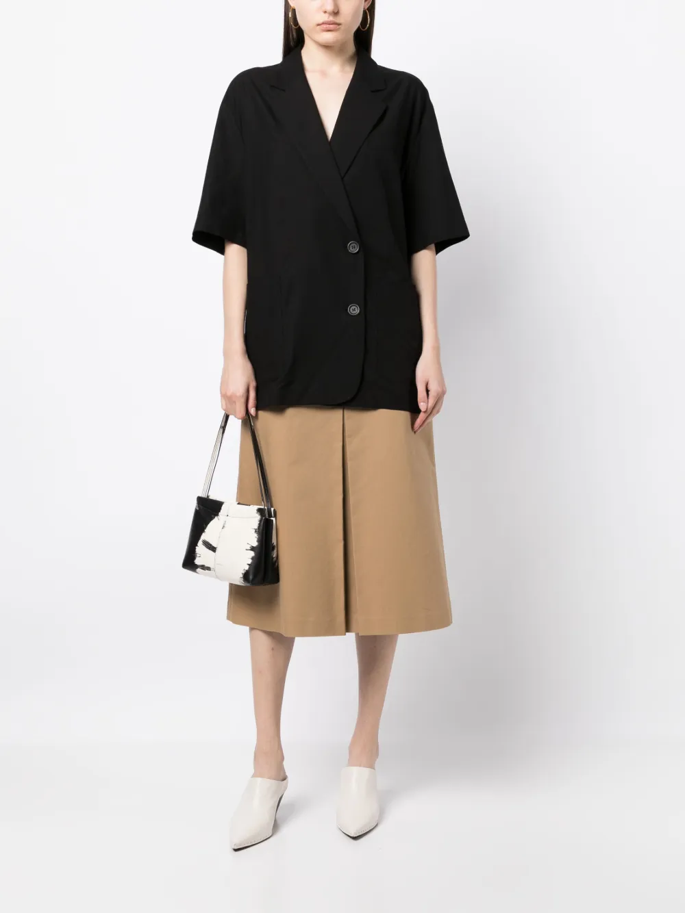 STUDIO TOMBOY short-sleeve single-breasted blazer - Zwart