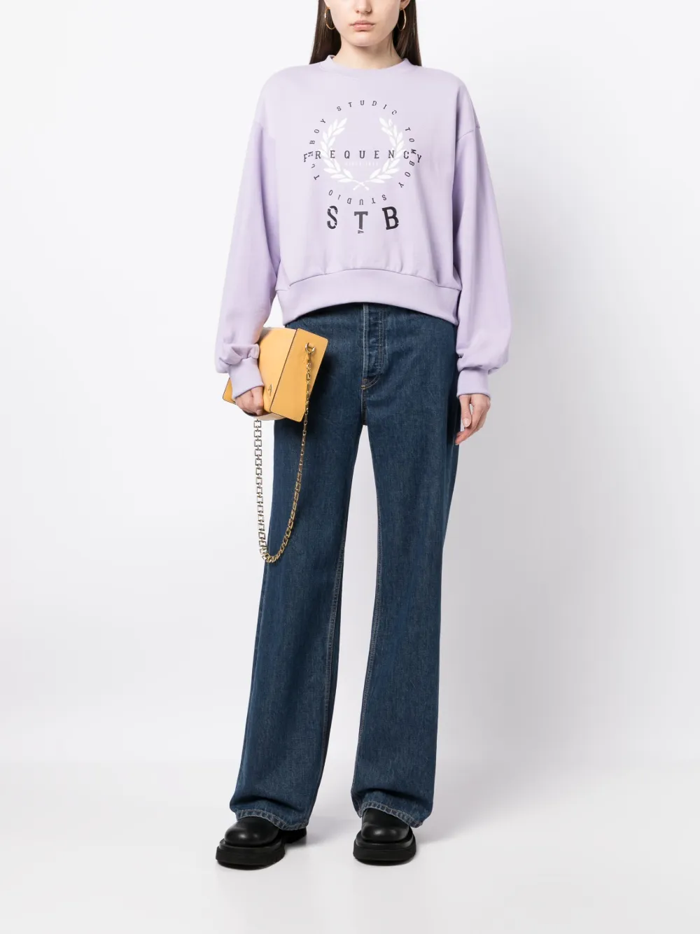 STUDIO TOMBOY logo-print cropped sweatshirt - Paars