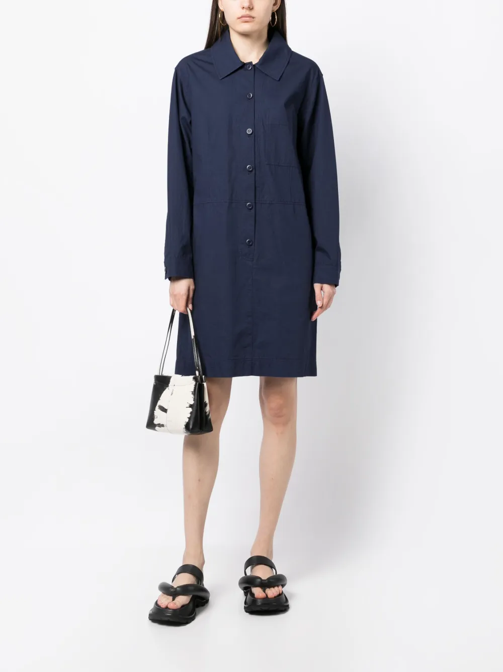 STUDIO TOMBOY Jurk met gespreide kraag - Blauw