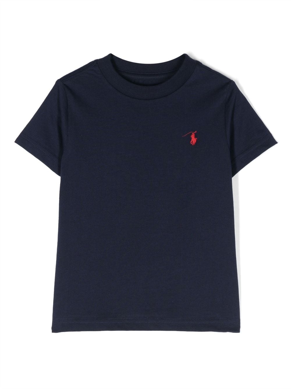 Shop Ralph Lauren Embroidered-logo Cotton T-shirt In Blue