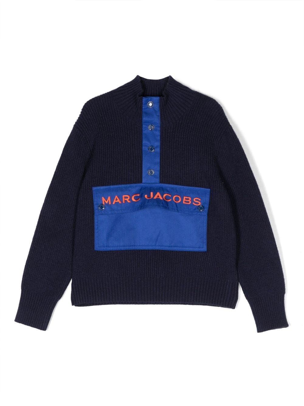 Shop Marc Jacobs Button-placket Knit Top In Blue