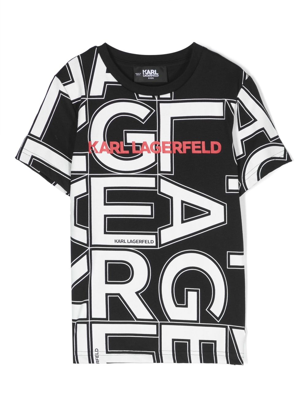 Karl Lagerfeld Kids' Logo-print Organic-cotton T-shirt In Black