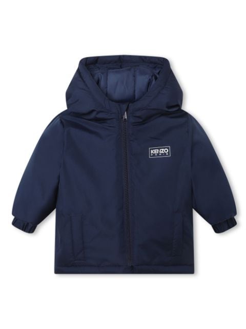 Kenzo Kids logo-print zip-up hooded jacket