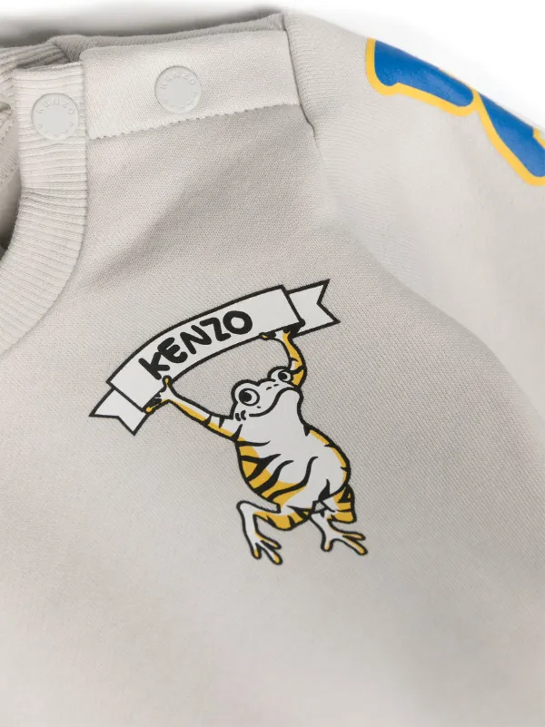 Kenzo Kids logo-print Cotton Sweatshirt Grey FARFETCH BH