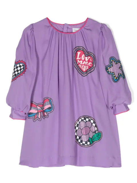 Marc Jacobs Kids printed-badge minidress