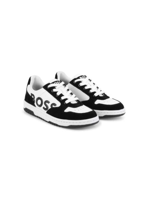 BOSS Kidswear logo-print leather sneakers