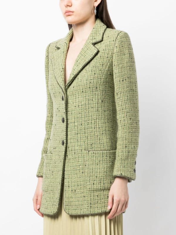 Chanel Pre-owned 1997 Single-Breasted Tweed Jacket - Green