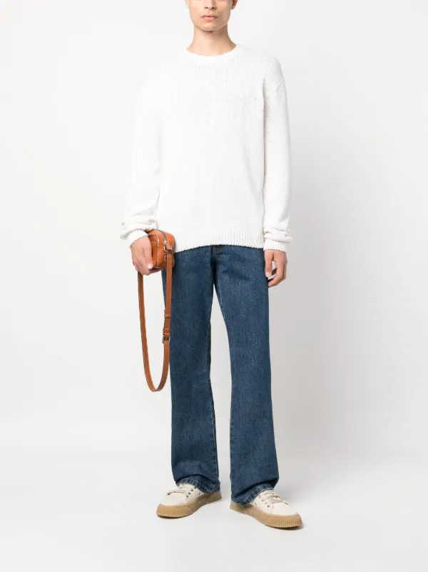 【送料関税込み】A.P.C. Amir Logo Crew Neck Jumper Gray Amir Sweater by A.P.C. on Sale
