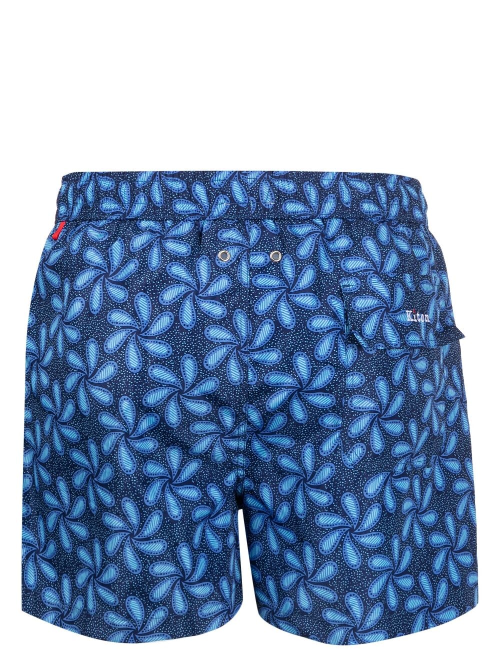 Kiton Zwembroek met abstracte print - Blauw