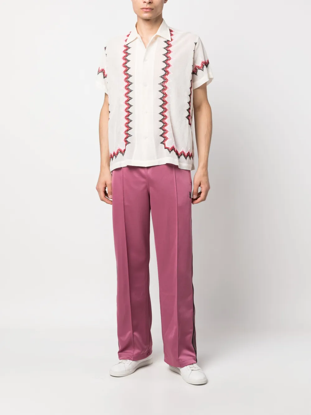 Needles Trainingsbroek met zijstreep - Roze
