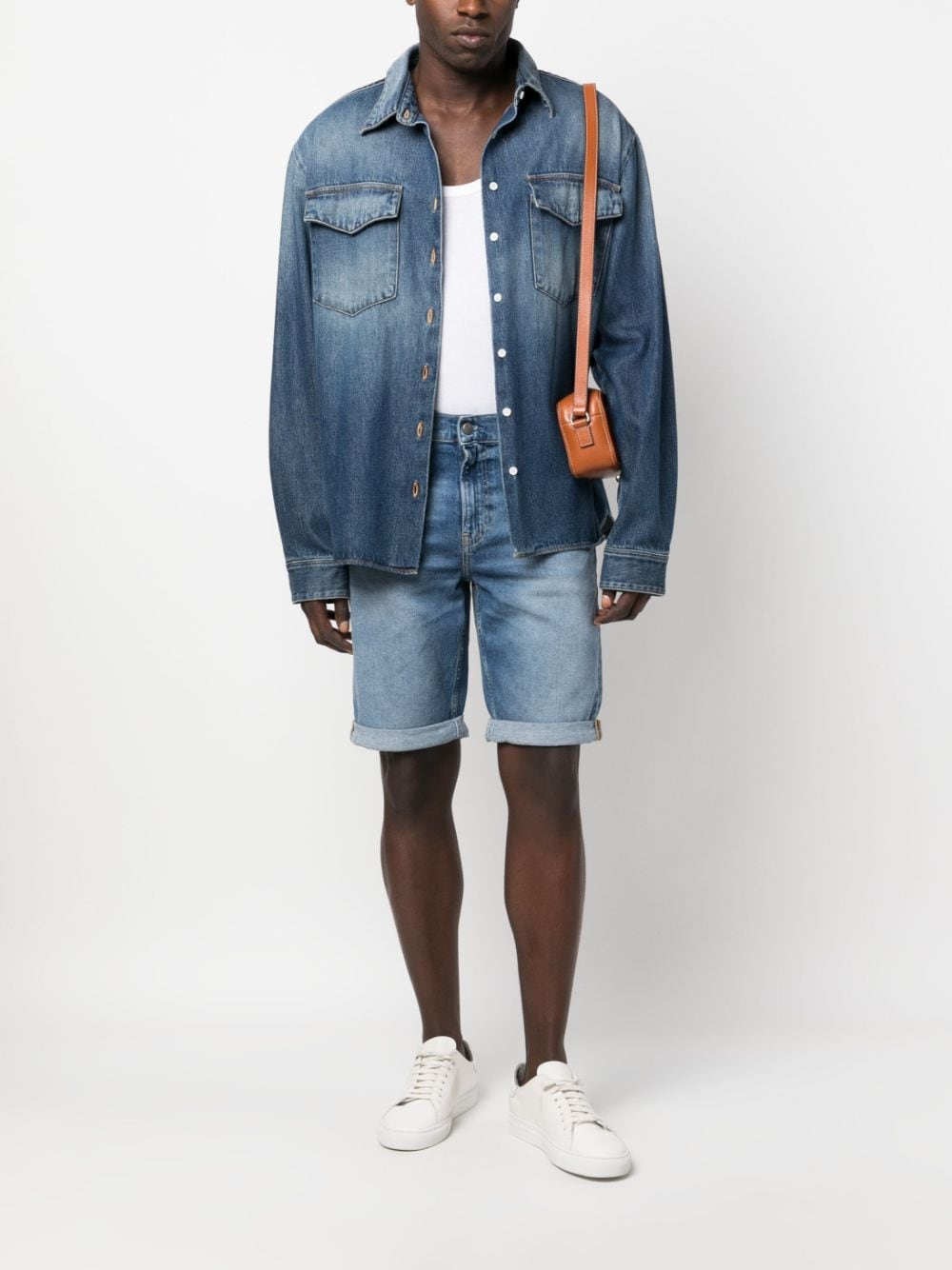 Calvin Klein Jeans mid-rise Stretch Denim Shorts - Farfetch