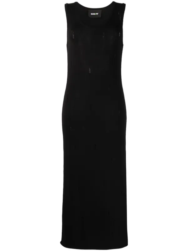 black retro cocktail dress Zila Asymmetric Distressed Knit Dress | Jaded London main image 0