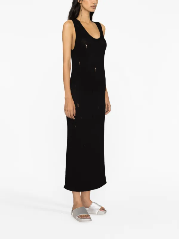 knee length dresses for ladies ESME DISTRESSED KNIT MIDI DRESS  AKIRA